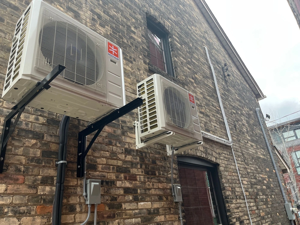 Heat pumps on house